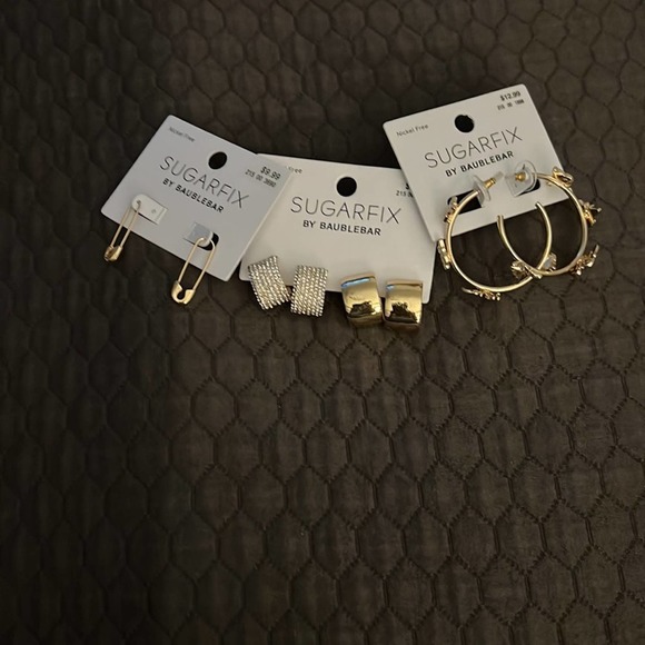 BaubleBar Jewelry - Sugarfix by Baublebar-Set of 3: Safety Pin Threaders, Butterly Hoops, Gold Hoops